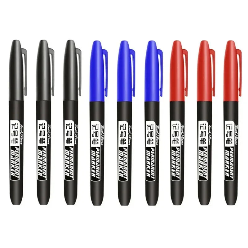 9/6/3pcs Permanent Art Marker Pen Fine Point Waterproof Ink Thin Nib Crude Nib Black Blue Red Ink 1.0mm Fine Color Marker Pens Oasis Select