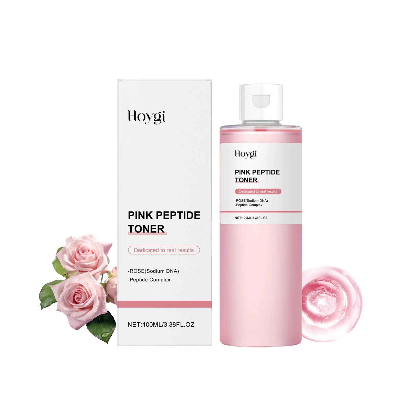 Rose Essence Toner Glowing Skin Soothing Moisturizing Refreshing Conditioning Nourishing Brightening Facial Pink Peptide Toner Oasis Select 100ml Boxed