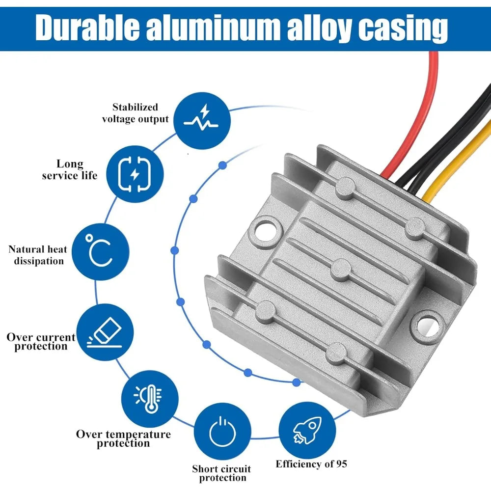 Voltage Converter DC 10-30V to 48V 1.5A Boost Converter with Fuse Over Temperature Protection Dust Resistant for Golf Cart Solar Oasis Select
