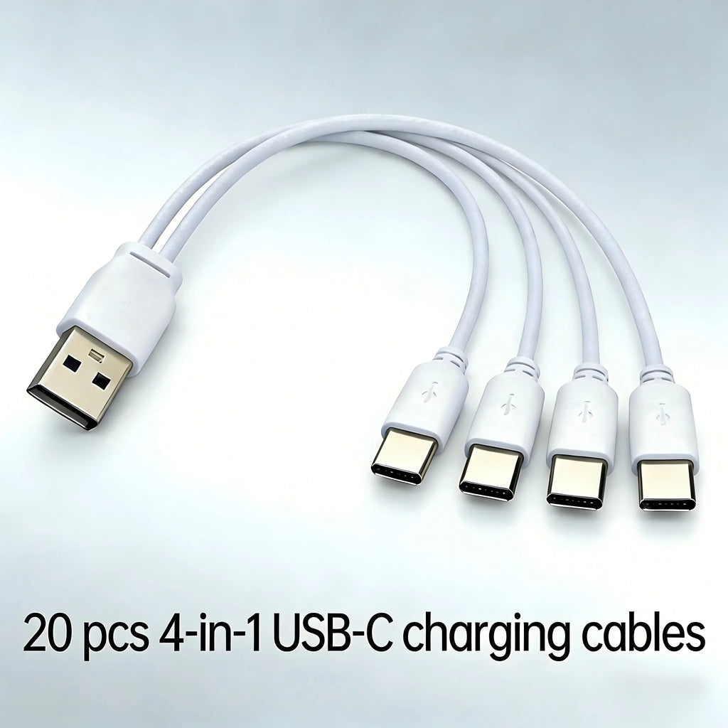 4-in-1 USB-C Charging Cable For Battery And other device Oasis Select 20 PCS Cables