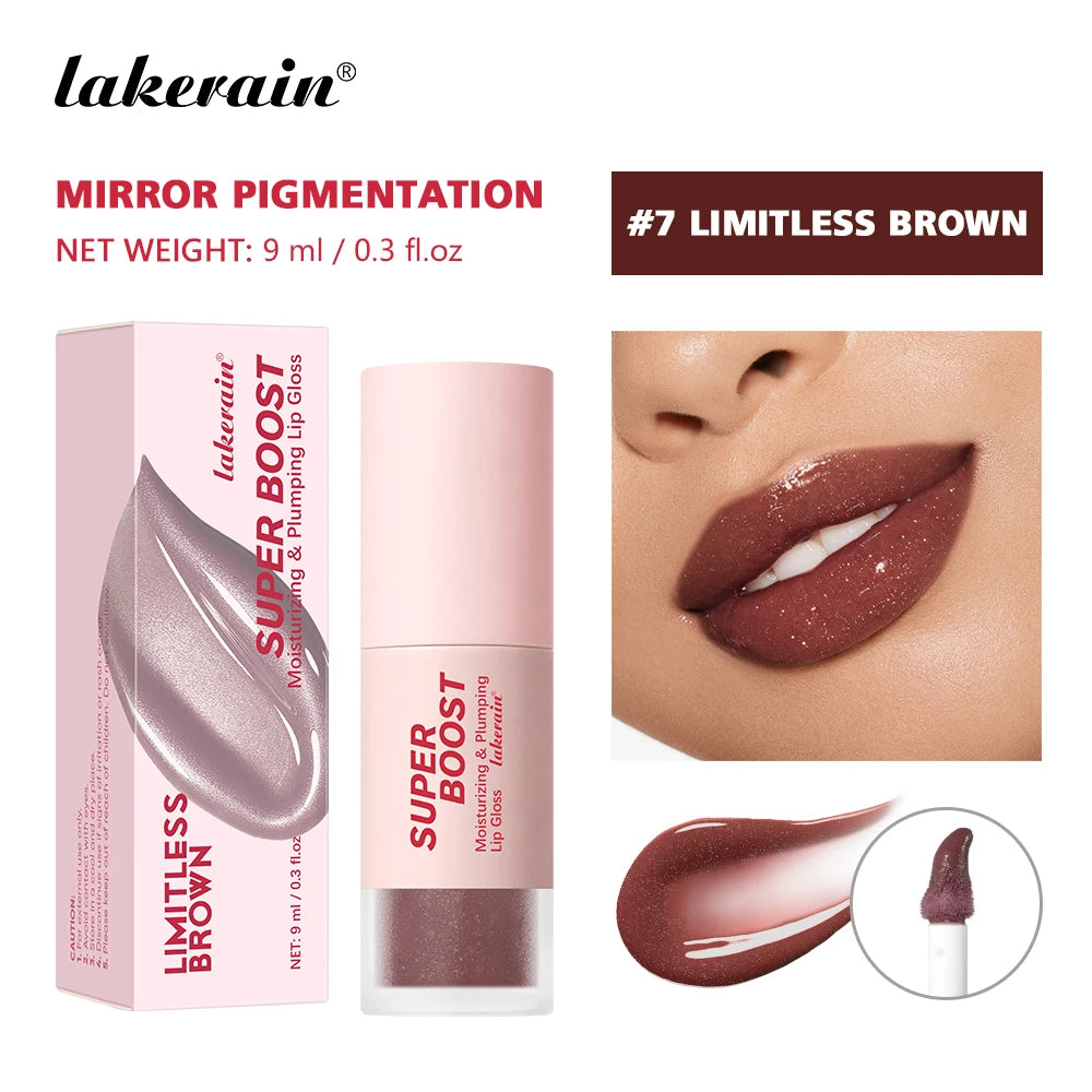 Plumping Lip Gloss Non-Sticky Boosted Mirror Shine And Volume Lip Skin Smooths Hydrating Moisturizing Lip Gloss Cosmetics Oasis Select Color 7