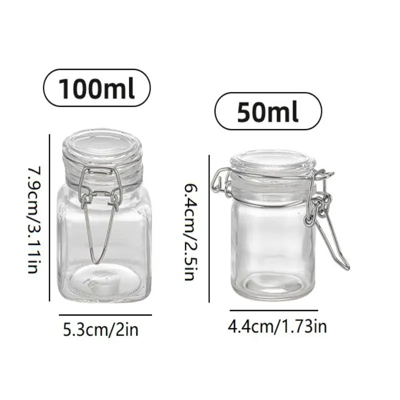 50/100ml Glass Bottle Sealed Jar For Kitchen Food Pickle Fruit Canned Transparent Big Mouth Jam Bottle Storage Jar Household Oasis Select