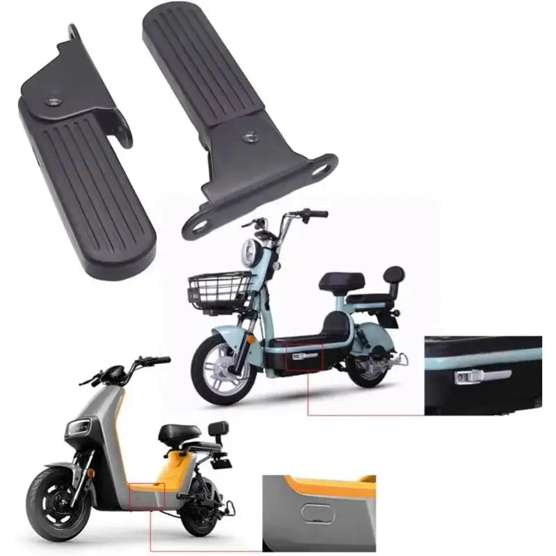 1 Pair Foldable Front Foot Pedals For Yadi Aima Harley U1 E-Bike Lightweight Aluminum Alloy Anti-Slip Cycling Pedals Accessories Oasis Select