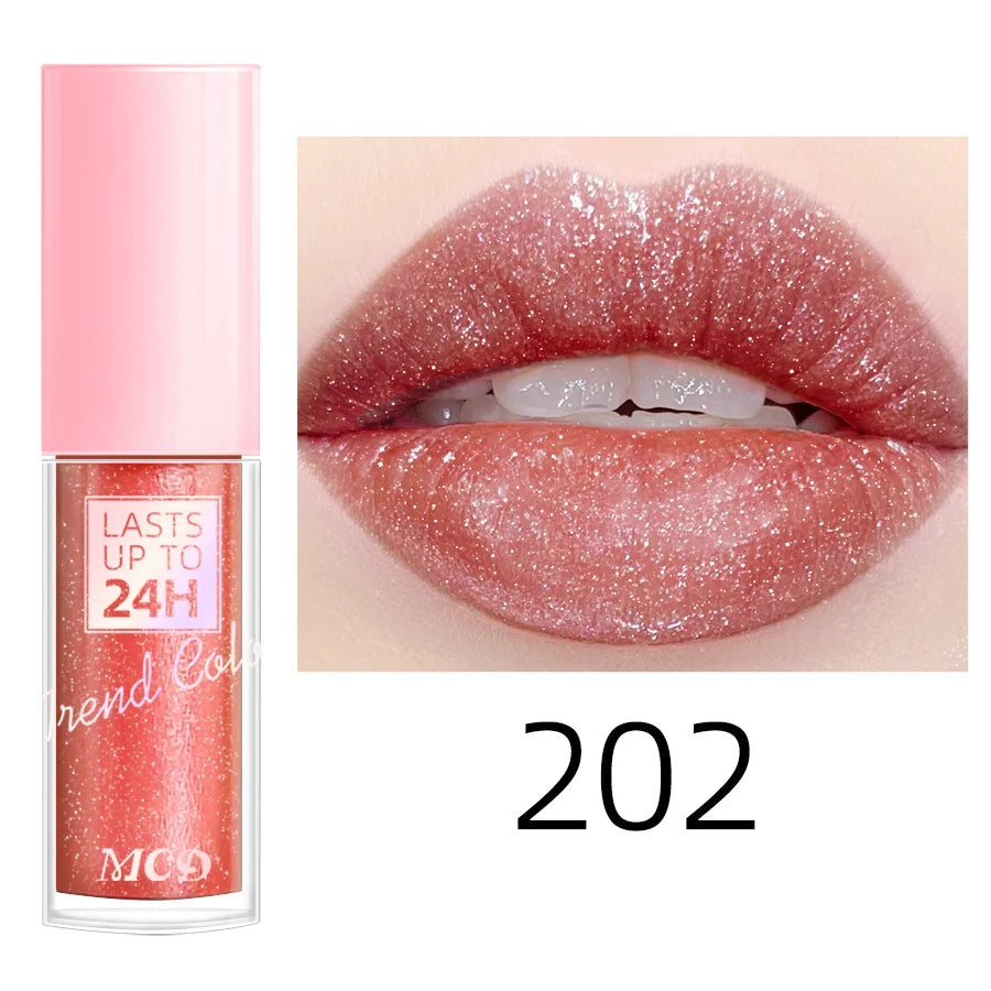 MCD Glitter Lip Gloss – 18 Shades, Waterproof & Long-Lasting
