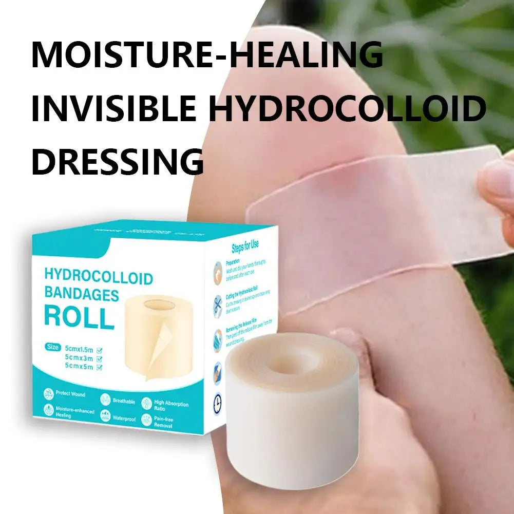 Hydrocolloid Patch Large Bandages with Self-Adhesive, 1/2/3PCS Hydrocolloid Roll for Wound Care,Absorbent, Flexible, Waterproof Oasis Select