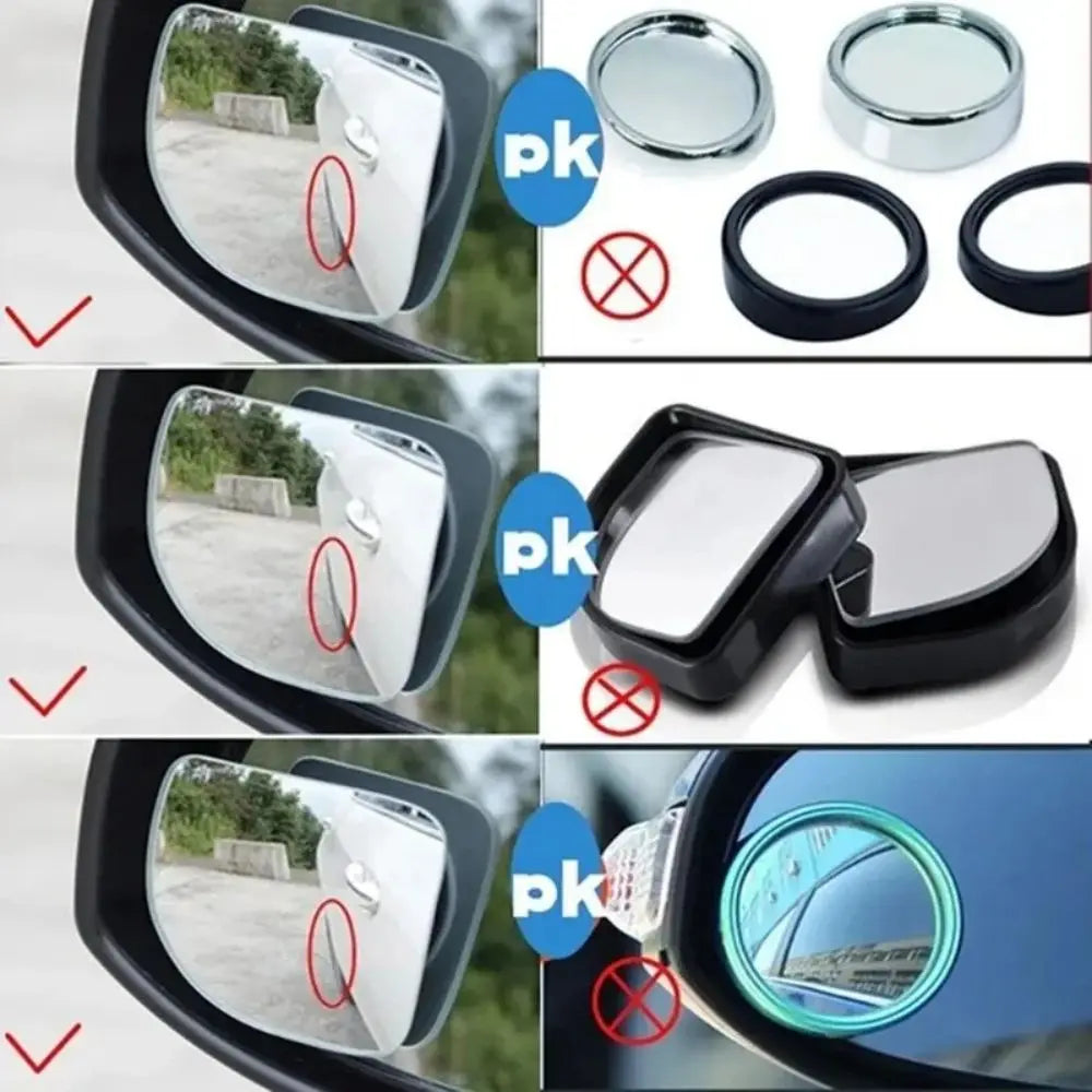 2pcs Car Mirror Wide Angle Car Blind Spot Mirrors 360° Adjustable Auxiliary Rearview Mirrors HD Frameless Small Round Mirror Oasis Select