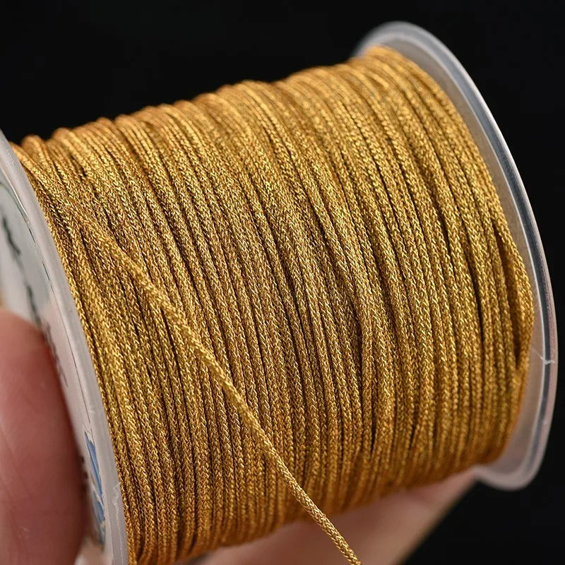 0.8mm Golden Woven Jade Thread Jewelry Beaded Accessories DIY Material Bracelet Necklace Woven Cord Line Length 30m Oasis Select 2