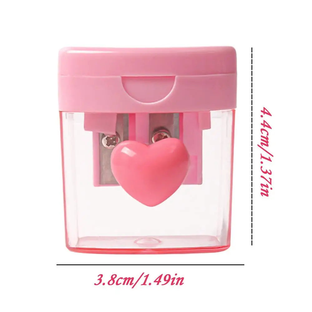 Pencil Sharpener for Kids Handheld Double Hole Colored Accessories Eyeliner Pencil Sharpener for Kids Classroom Art Creation Oasis Select Pinks