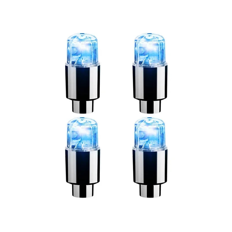 2/8/16Pcs Colorful Car Tire Valve Caps LED Car Motorcycle Cycling Wheel Lantern Spokes Hub Tyre Lamp Wheel Caps Oasis Select 4Pcs Blue