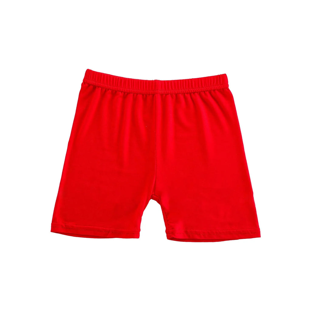 Girls Summer Safety Leggings Cycling Pants Children Anti-emptied Stretch Solid Color Mid-rise Yoga Dancing Shorts 1PC Oasis Select Red 110