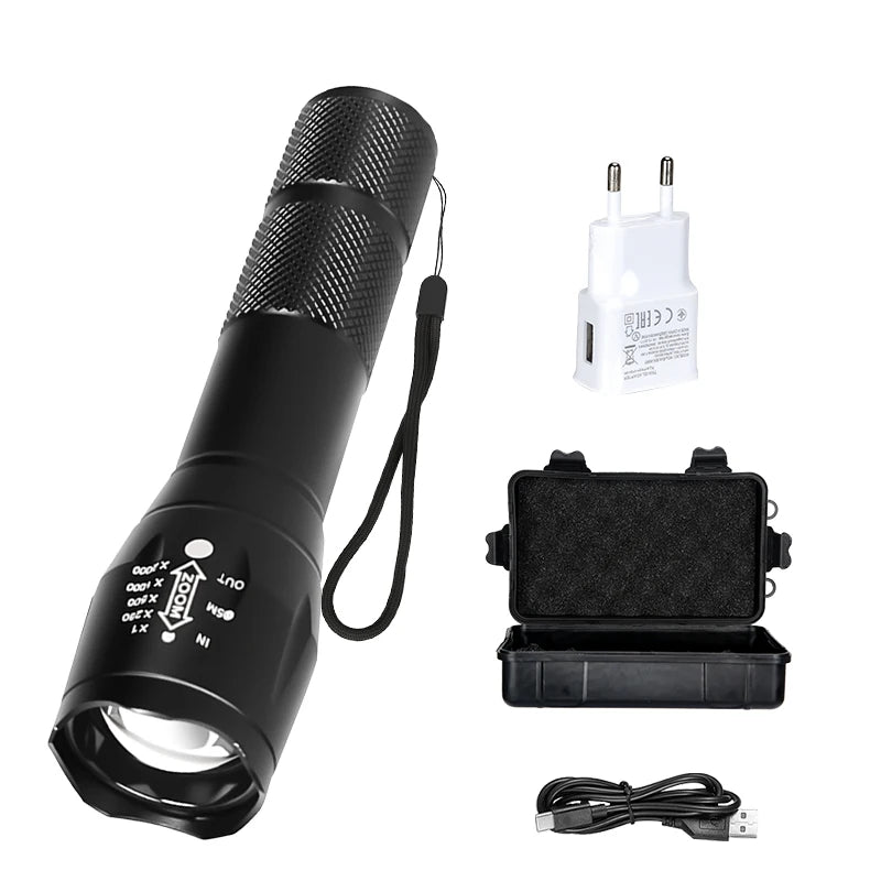 2-in-1 UV & White LED Zoomable Flashlight | 395nm Torch