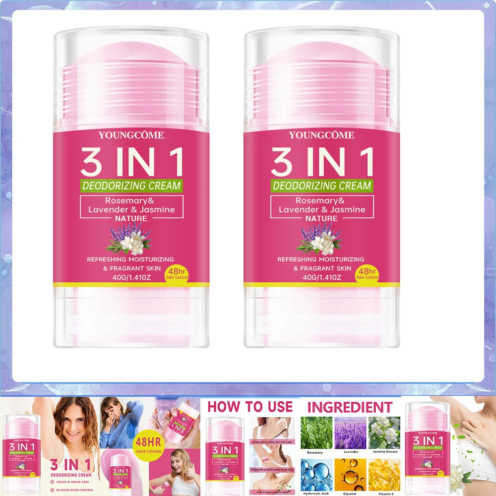 YOUNGCOME 3-in-1 Deodorizing Cream | Long-Lasting Fragrance Balm