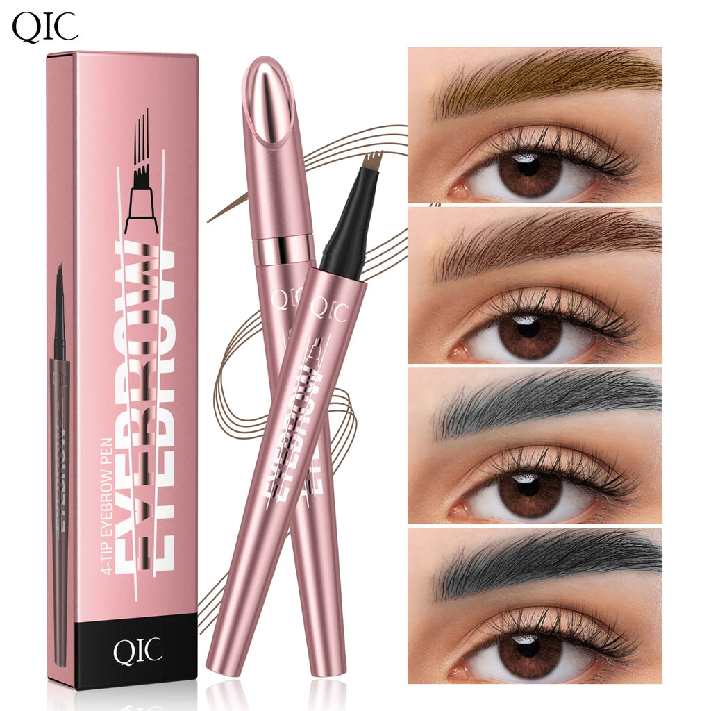 QIC 4-Fork Tip Microblading Eyebrow Pen – Waterproof & Natural