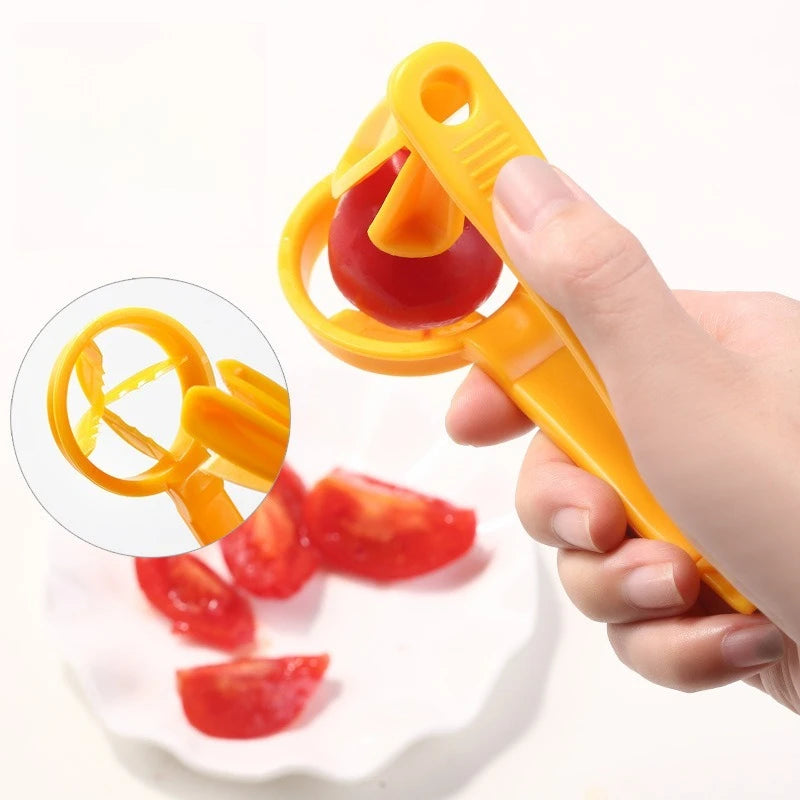 1Pcs Cherry Tomato Grape Strawberry Cutter Multi Fruit Slicer Kitchen Gadget for Perfect Cuts Safety Material Oasis Select