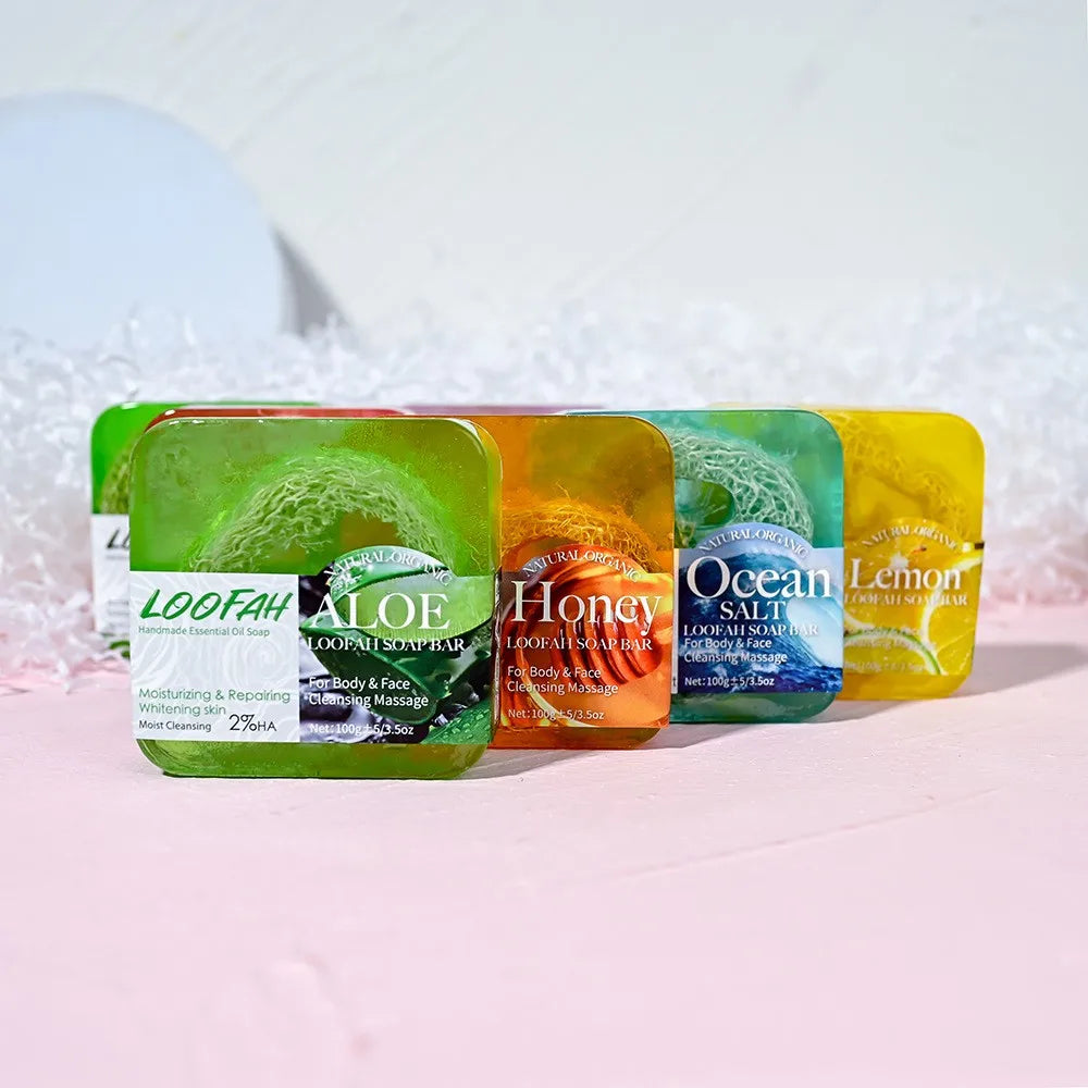 Loofah Turmeric Exfoliating Soap Bar – Cleansing & Brightening