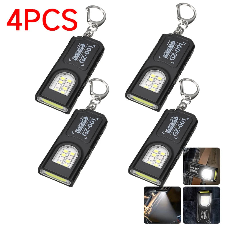 Mini COB LED Keychain Flashlight | USB-C Rechargeable, IPX6