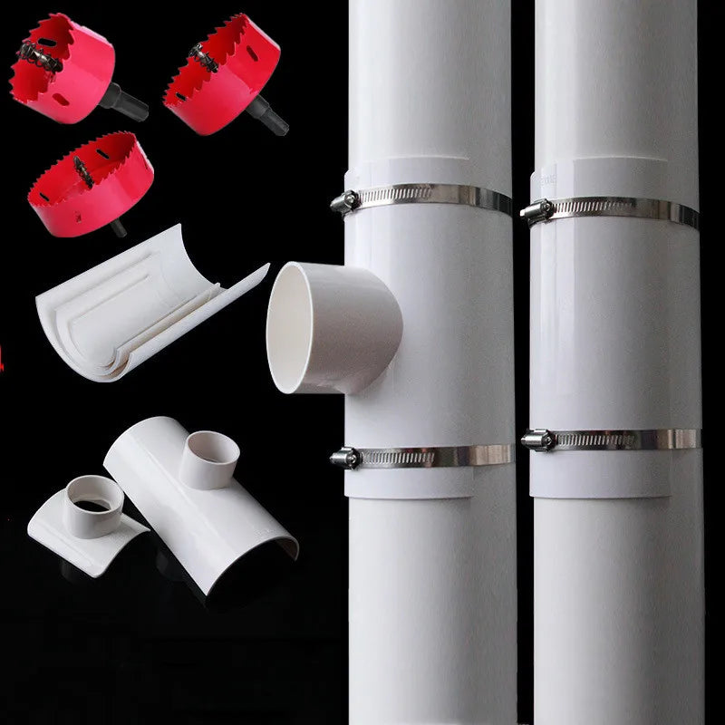 PVC Open Tee Pipe joint Repair Patch Drain Pipe Adapter Tube Connectors for Home Outdoor Industrial Plumbing Accessories Oasis Select