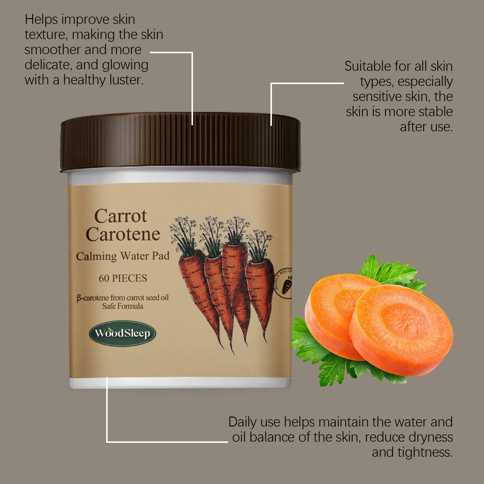 Carotenoid Calming Pads Repairing Damage Hydrating Smoothing Nourishing Firming Brighten Antioxidant Moisturizing Facial Mask Oasis Select