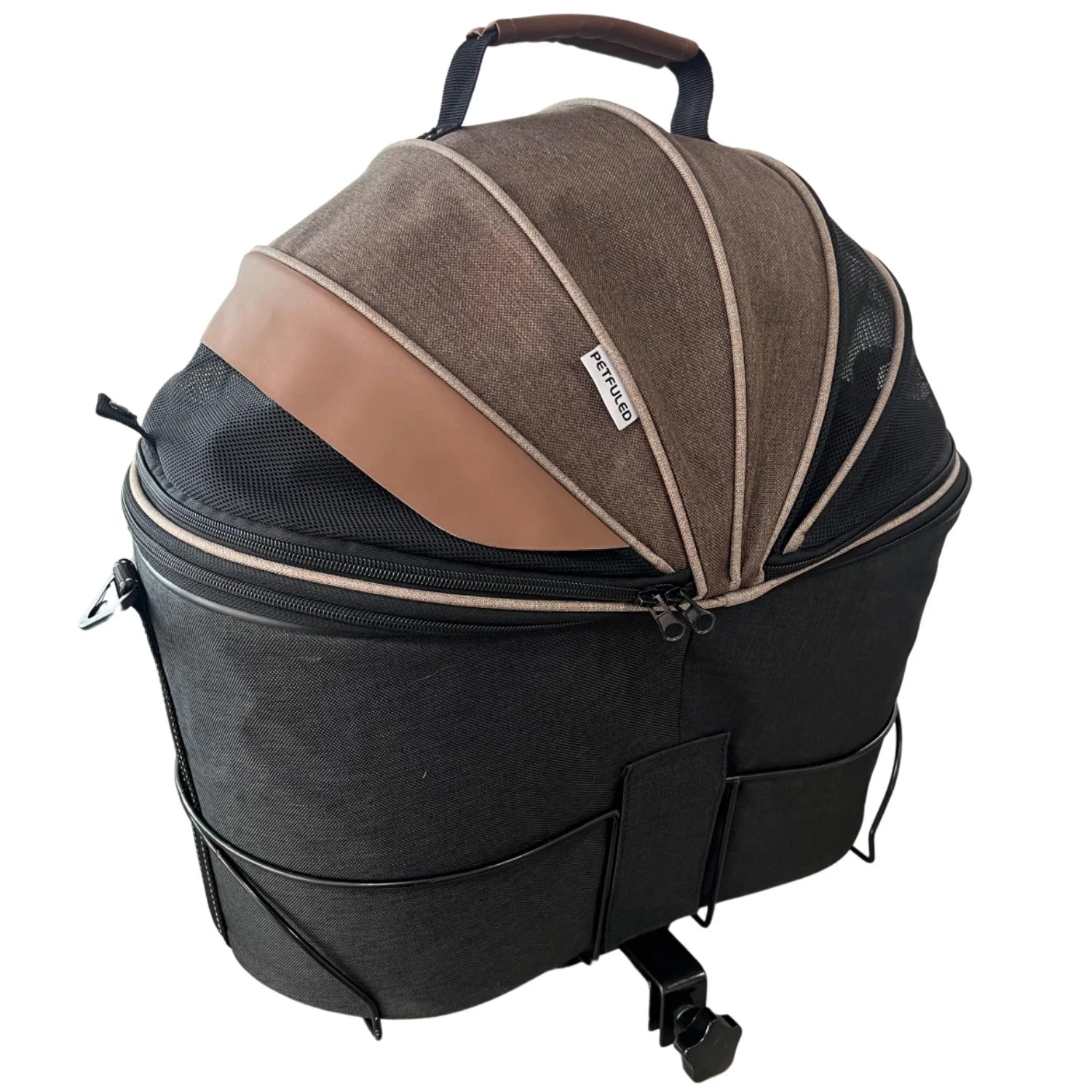 Bicycle Back Seat Dog Pet Car Bag Large Capacity Electric Car Blue Scooter Foldable Portable Canvas Car Bag Oasis Select Dark Brown 41x30x44cm