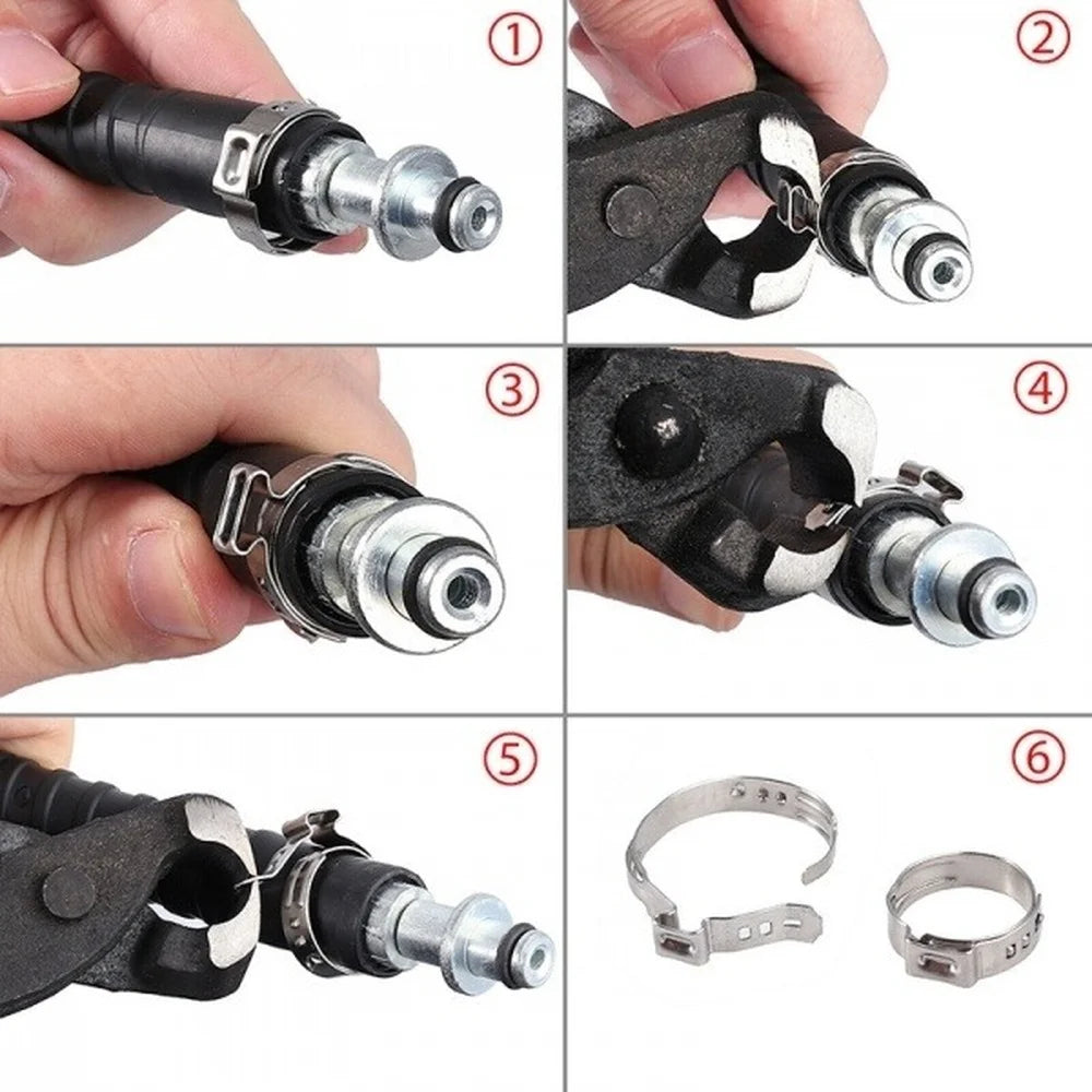 130-Pc Stainless Steel Hose Clamps & Crimping Pliers Kit Hose Clamp Kit Oasis Select