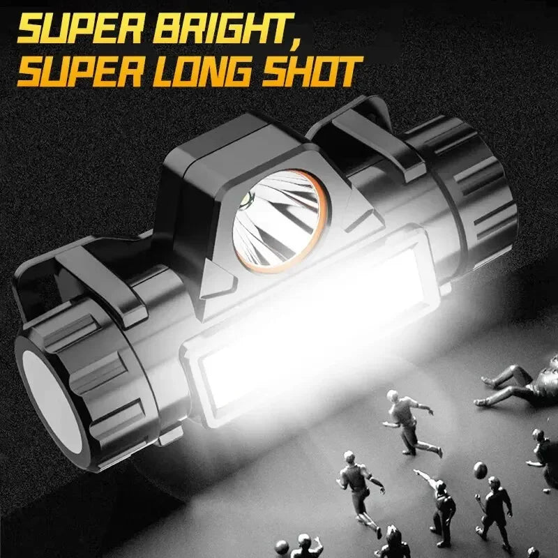 LED Magnetic Headlamp XPE+COB | 1200mAh Rechargeable Flashlight