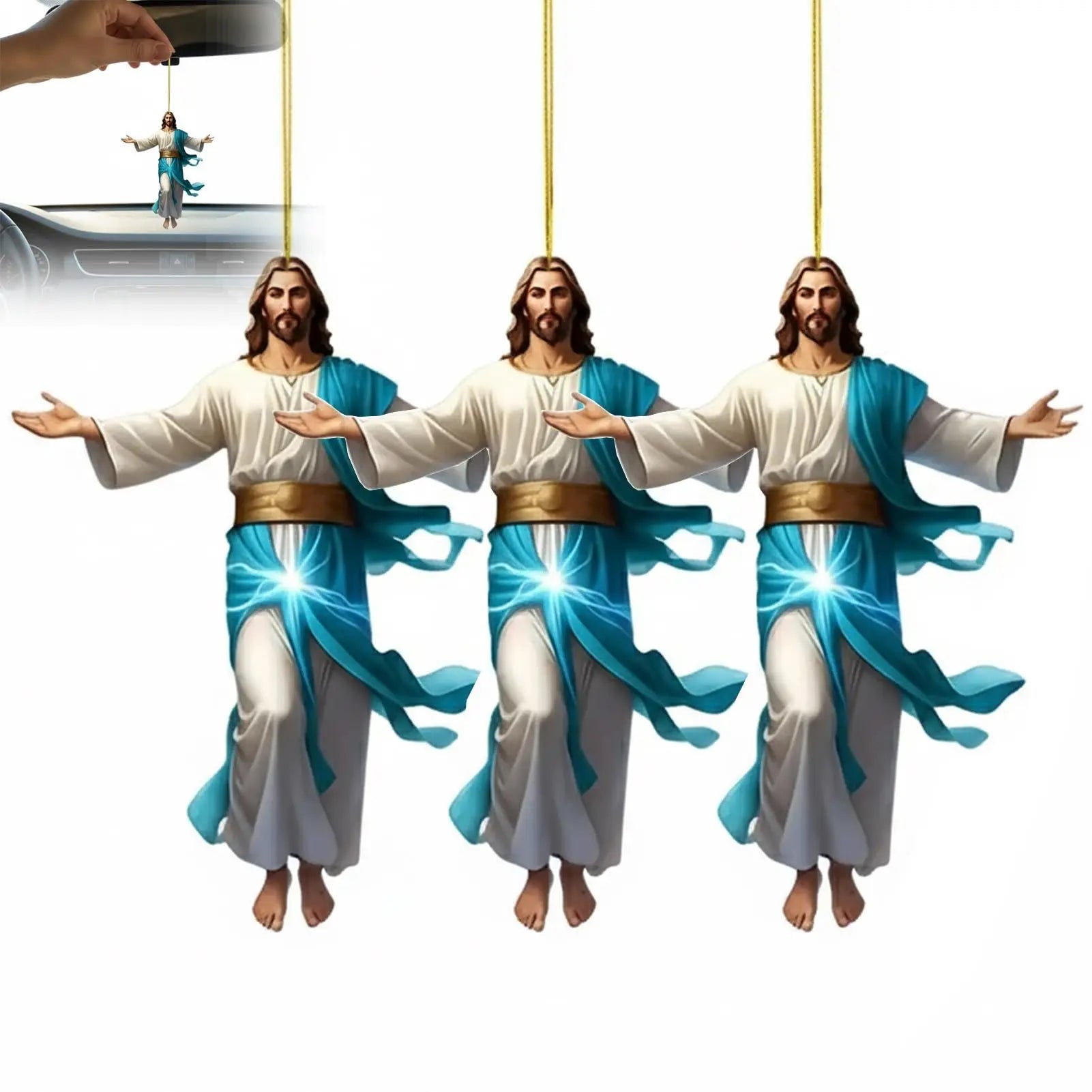 2D Acrylic Jesus Car Ornament | Faith Hanging Pendant Gift
