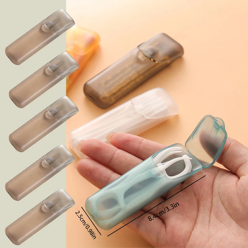 Portable Plastic Toothpick Case - Clear Toothpick Holder for Outdoor Travel, Kitchen, and Restaurant Supplies Oasis Select 5pcs Brown style C