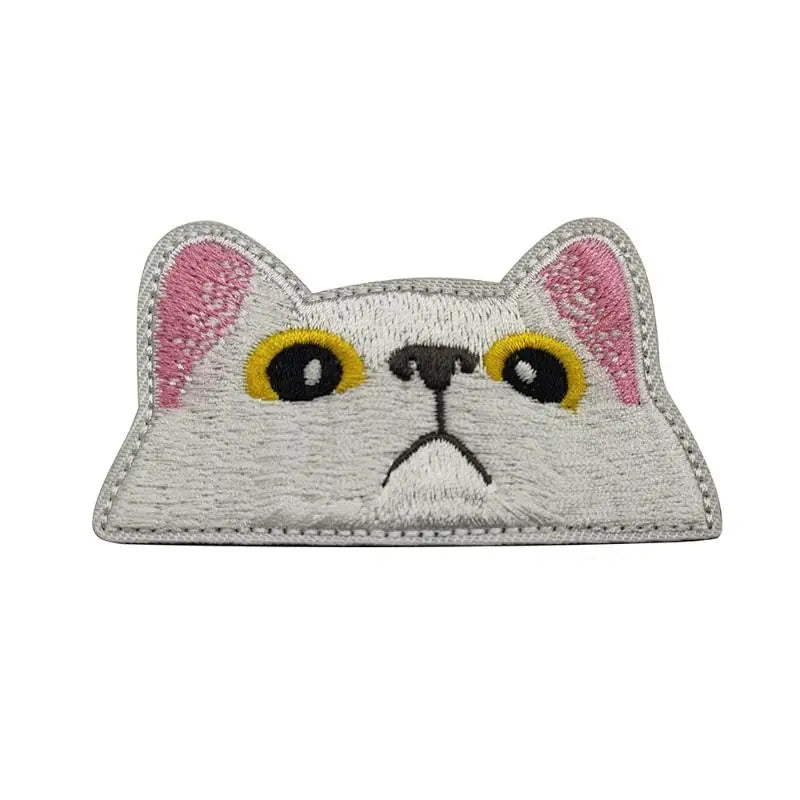 Cute Lovely Black Cat Patch – Peeping & Crying Cat Embroidered Patch Kitten Iron-on Sew For Clothing, Bags, Accessories Oasis Select C