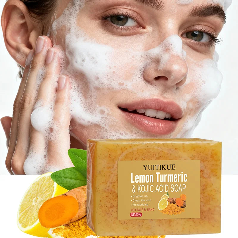 Lemon Turmeric Kojic Acid Soap 100g - Triple Brightening, Deep Cleansing & Moisturizing, for Face & Hand, All Skin Types Oasis Select Default Title