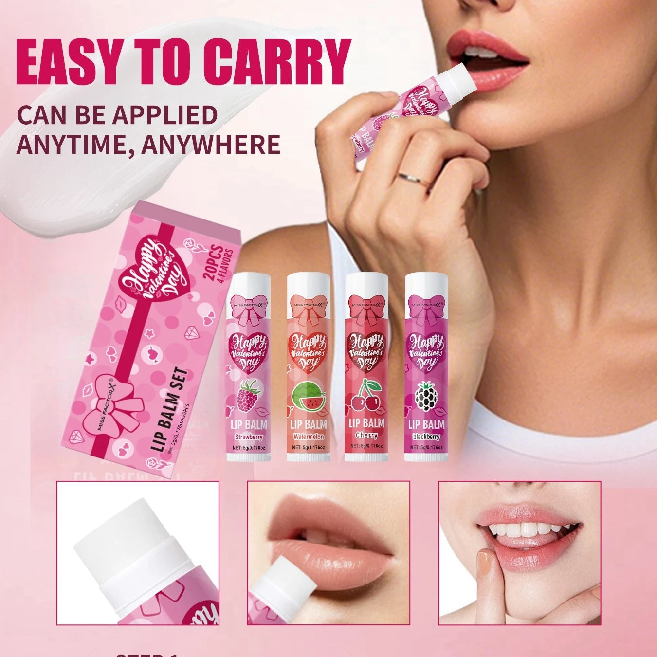 20PCS/Box Luxury Gift Set Lip Balm Set Hydrating and Glossy For Dry Lips Valentine's Day Gifts Women's Oasis Select