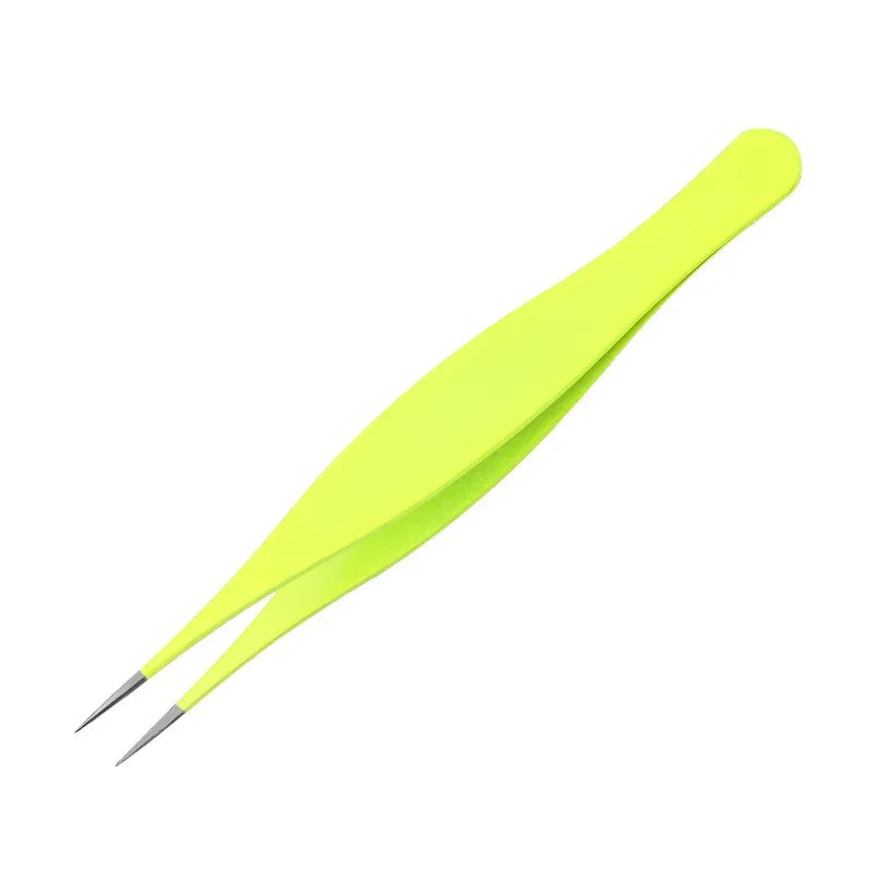New Super Pointed Acne Clip Acne Needle Grafting Eyelash Clip Blackhead Clip Fake Eyelash Tweezers Lash Tweezers Oasis Select YELLOW