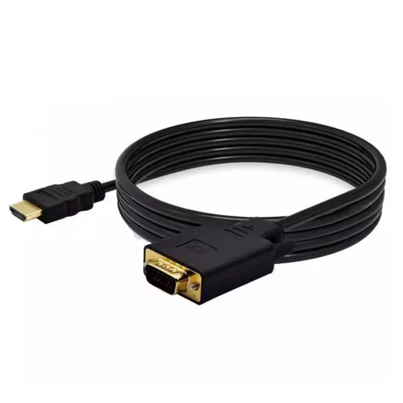 1.8M HDTV HDMI-compatible to VGA 1080P 60Hz HD Compatible Cable HDMI to VGA Video Adapter Digital to Analog for Computer Laptop Oasis Select