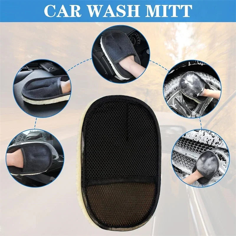1/3/5/10Pcs Car Cleaning Sponge Glove Car Polishing Washing Mitt Gloves Microfibre Wash For Automotive Kitchen Home Cleaner Wool Oasis Select