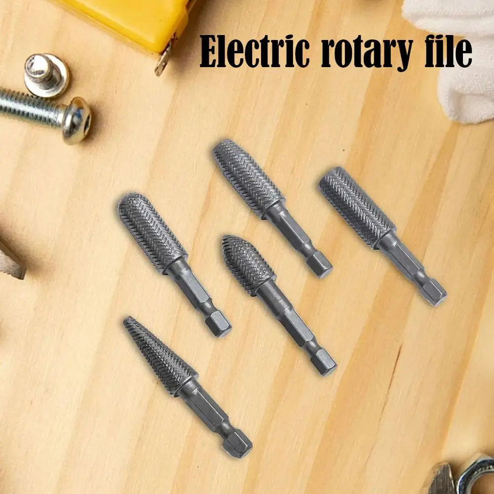 5-Piece Carbide Rotary Burr Set – Metal & Wood Grinding Kit