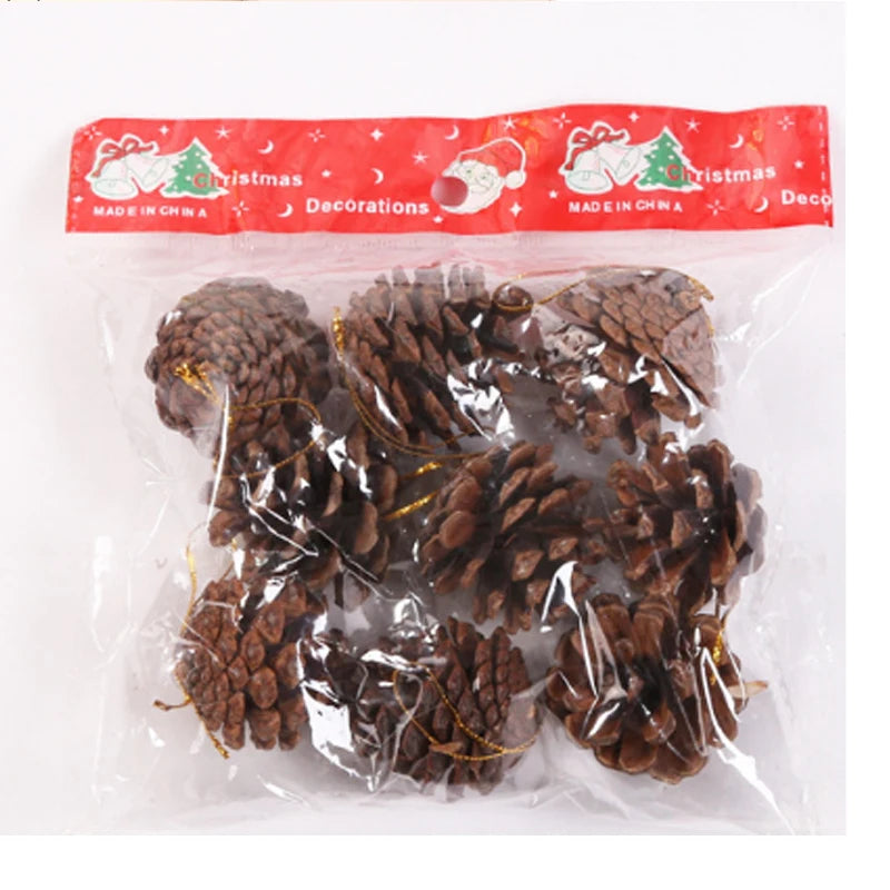 Pinecone Christmas Tree Ornaments 9-Pack | Rustic Wood Decor