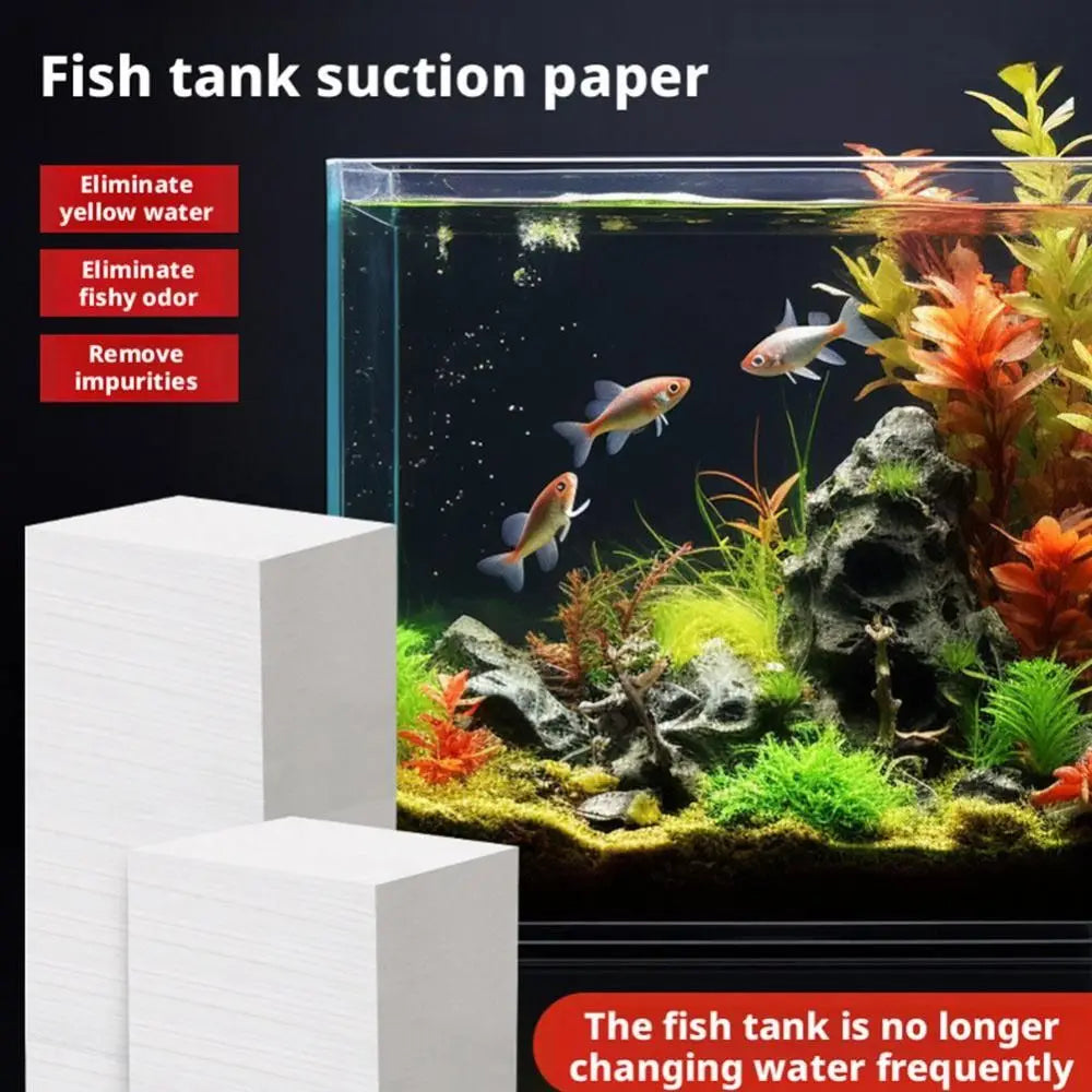 100-Pack Aquarium Water Clarifying Filter Pads | De-Yellowing