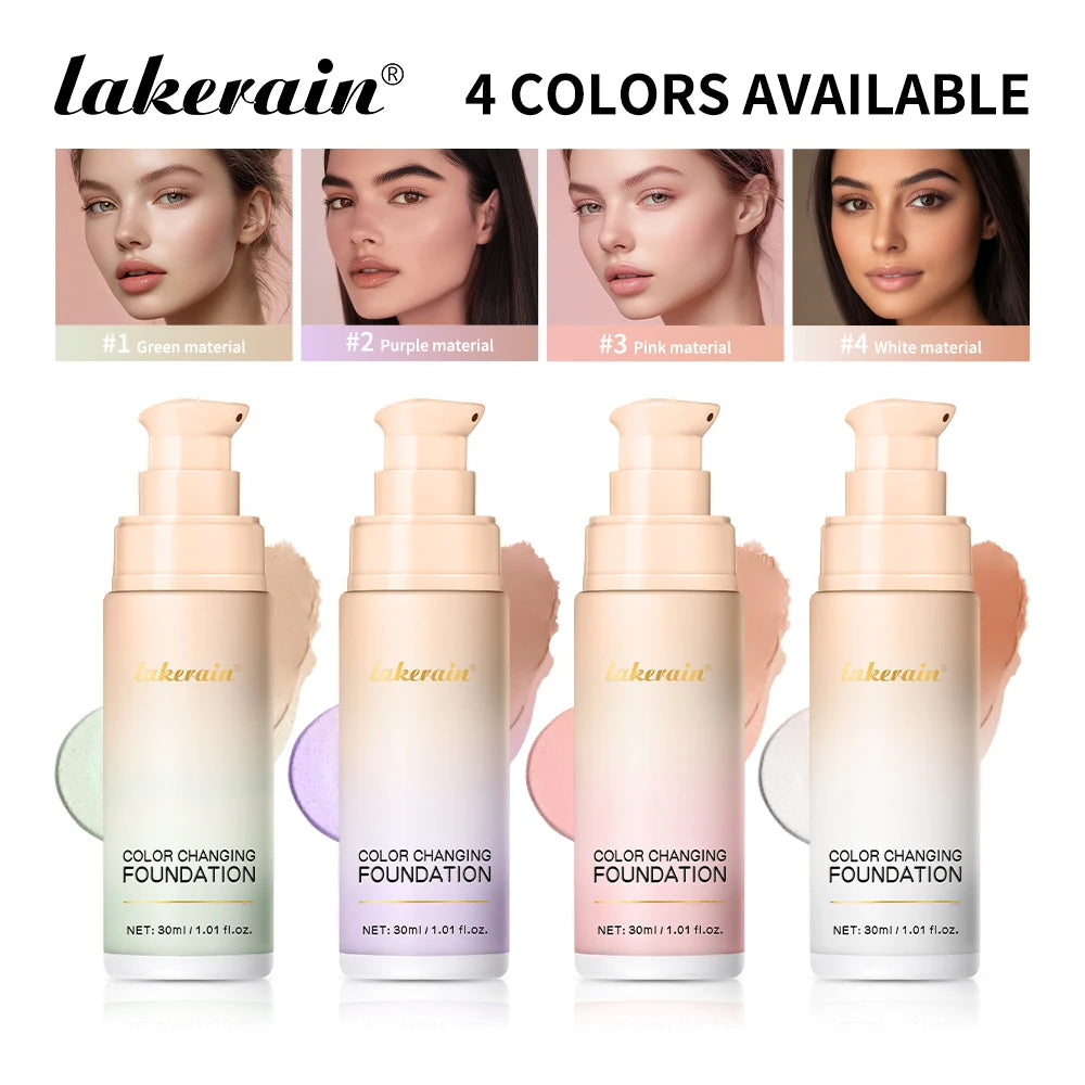 Waterproof Color Changing Liquid Foundation Centella Korean High Coverage Foundation Cream For Face Base Makeup Oasis Select