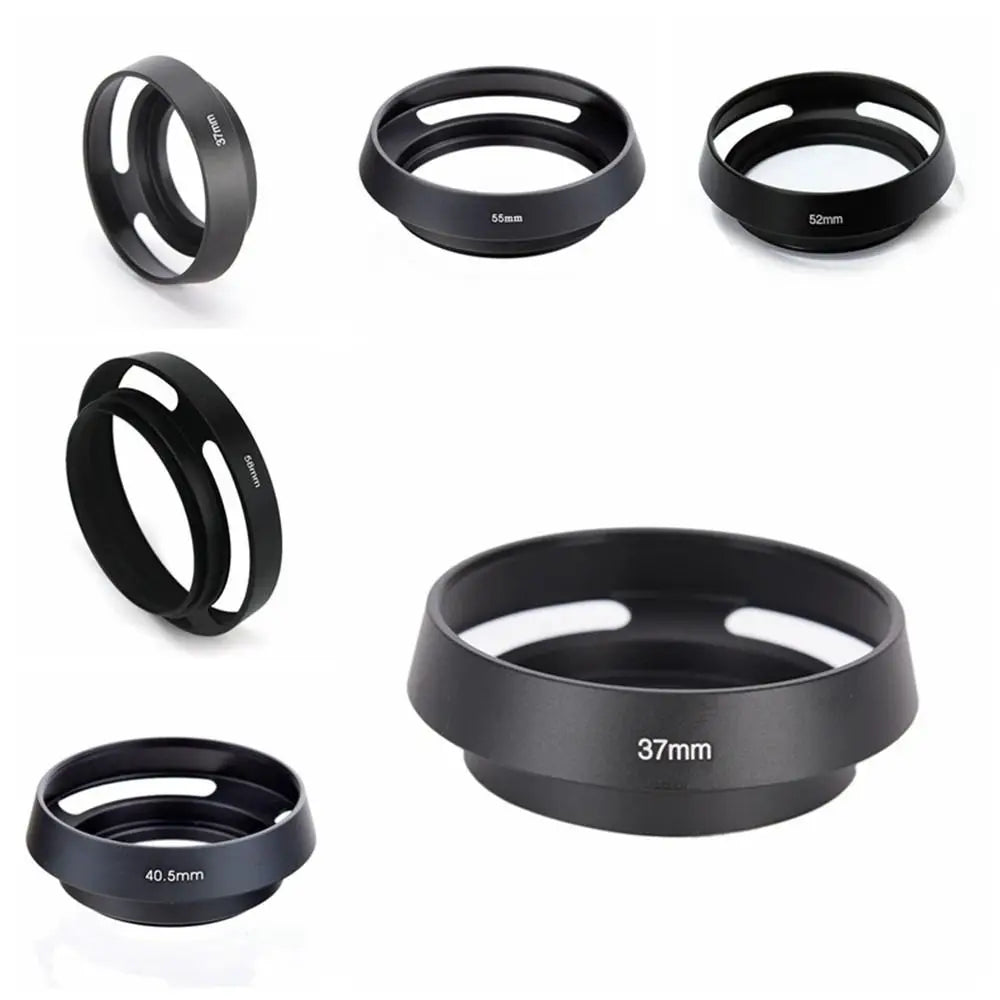 37 39 40.5 43 46 49 52 58mm Metal Tlted Vented Lens Hood Shade for Leica M Contax Fu-jifilm Olympus Nikon Canon So-ny Oasis Select