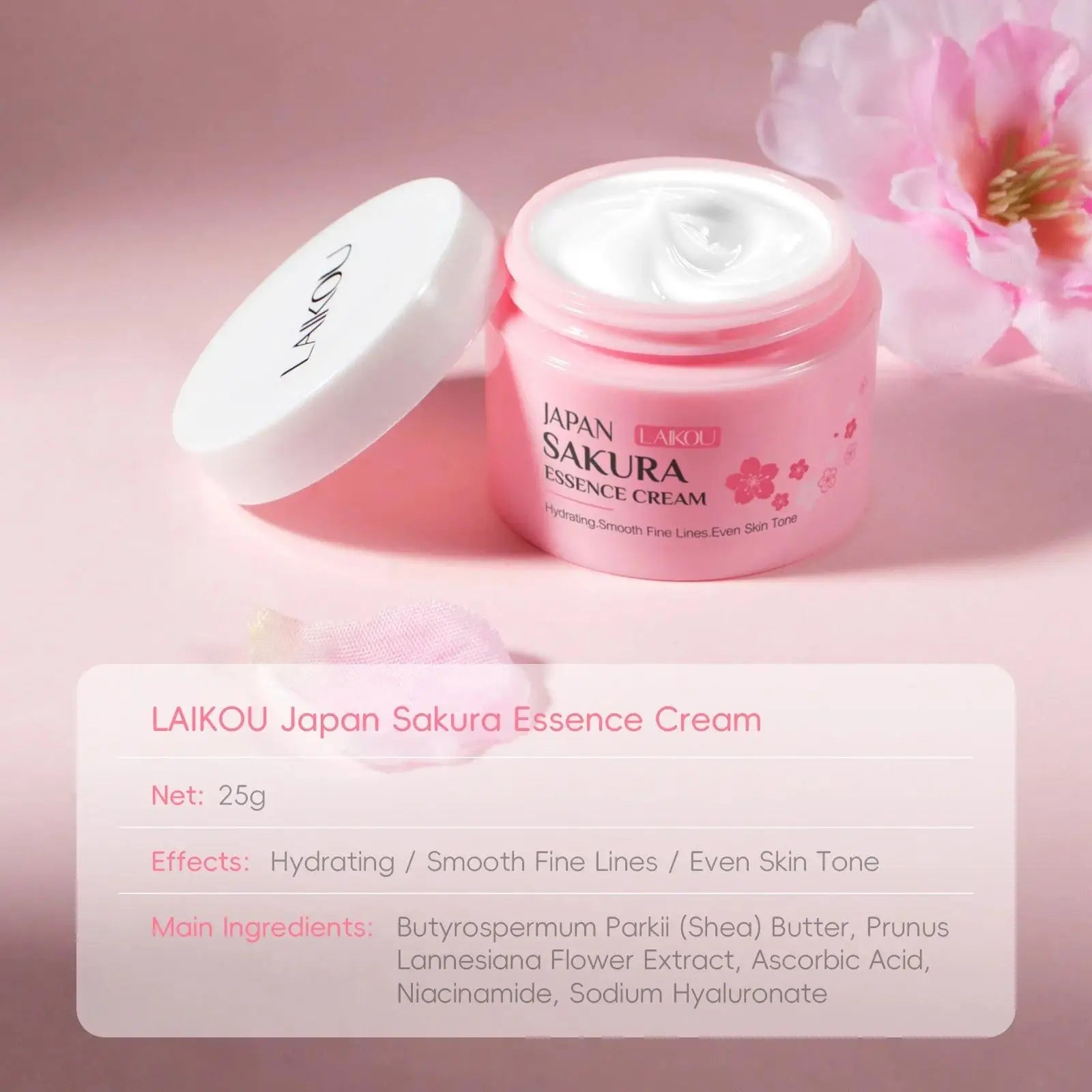 LAIKOU Sakura Face Cream – Brightening Moisturizer 25g & 60g