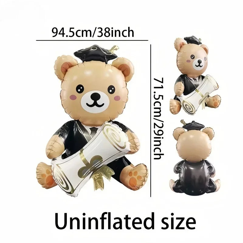 1pc Graduation Bear Aluminum Film Balloon,Cute Graduation Party Balloon,Perfect for School Activities and Campus Decoration Oasis Select Little Bear Balloon 29inch