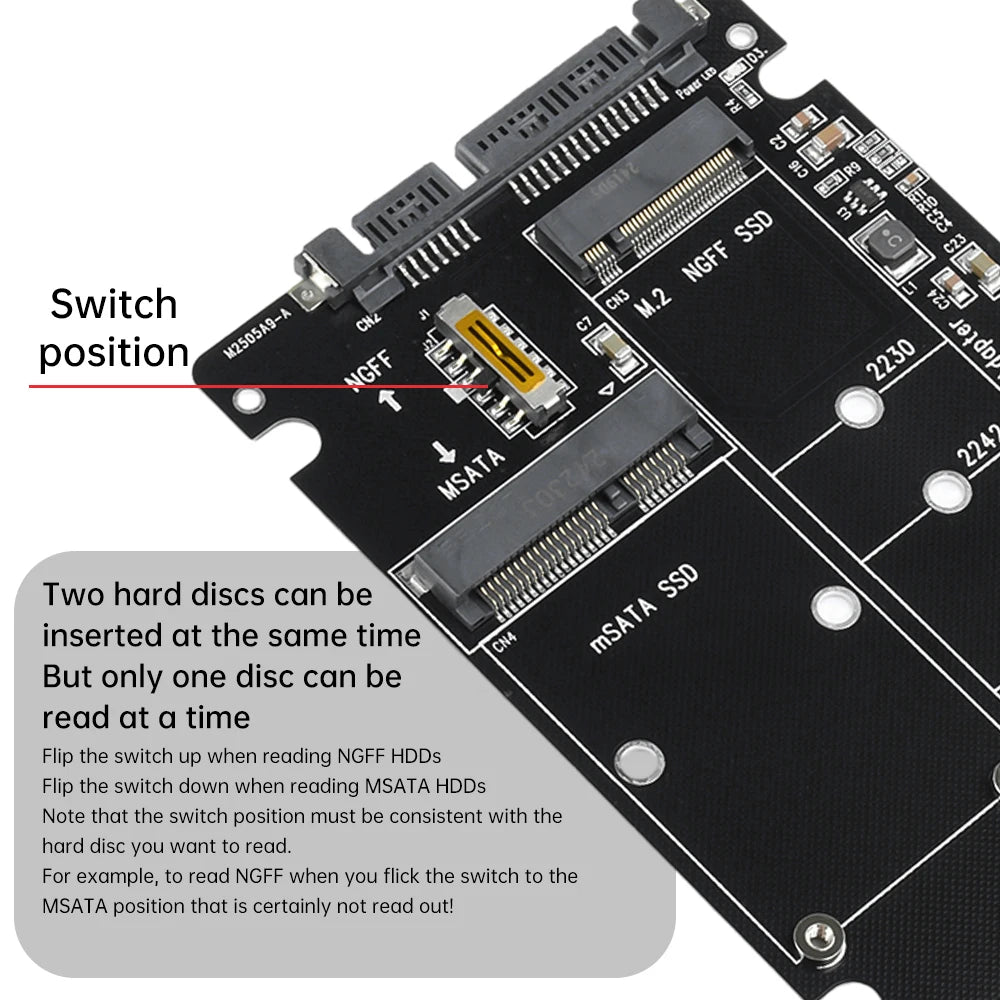 M. 2 Solid State SSD to SATA 3.0 External Hard Disk Box NGFF MSA to Serial Port Adapter Dual Use 2-in-1 Adapter Board Oasis Select