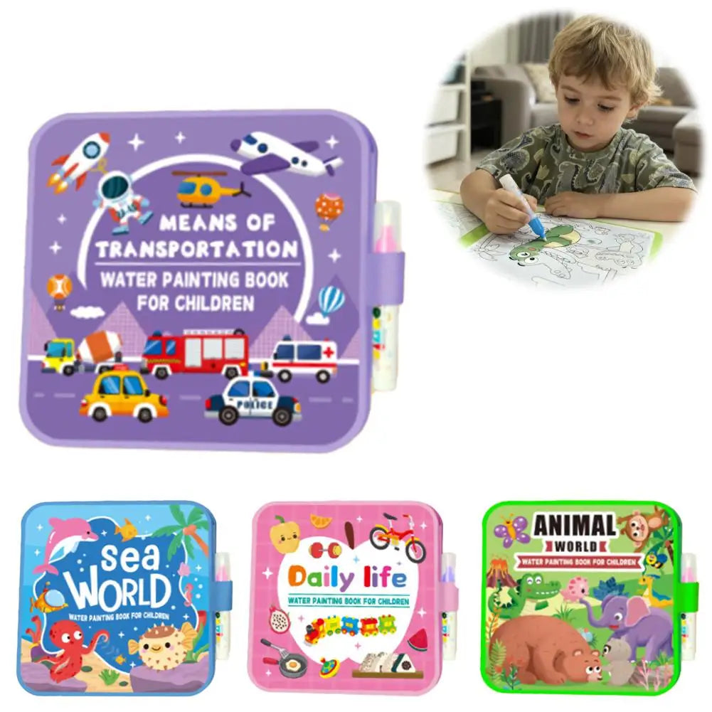 Magic Water Drawing Book DIY Doodle Water Drawing Book Coloring Books Birthday&Holiday Gift For Children Educational Toys Oasis Select