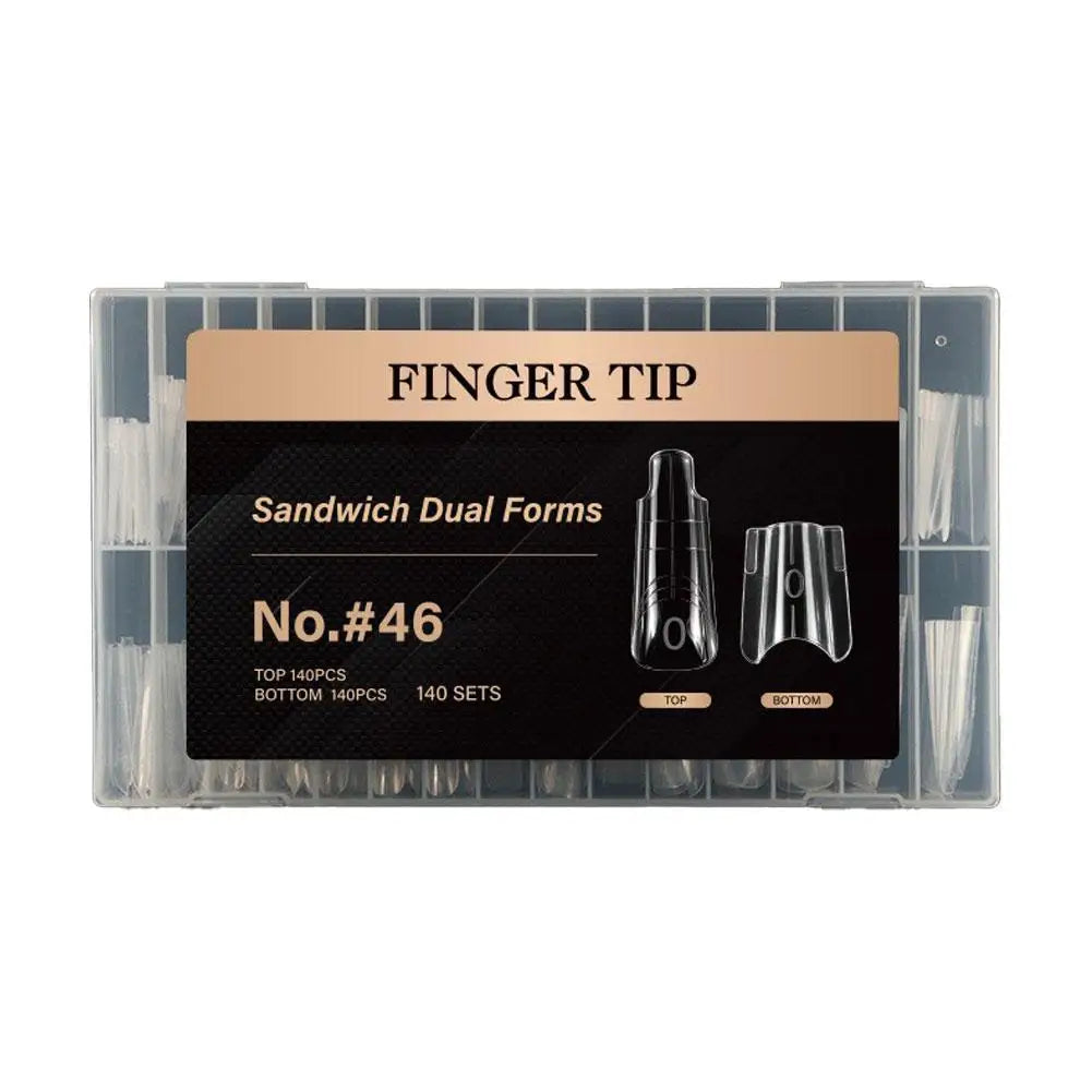 140/280Pcs Sandwich Dual Form Nail Molds – 14 Sizes Extension Nail Extension Molds Oasis Select NO 46