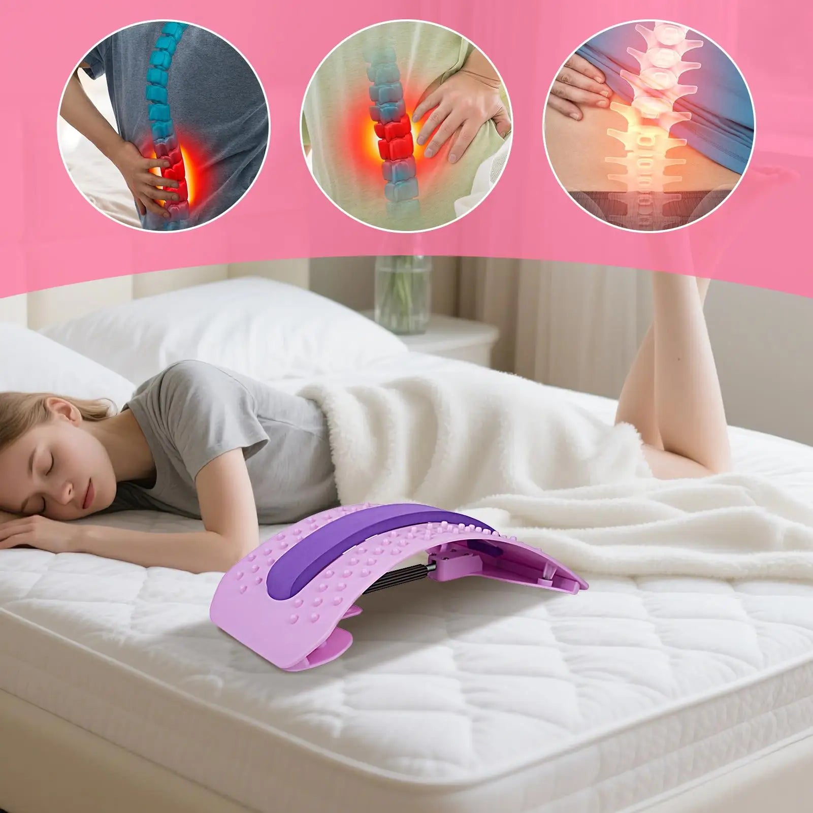 Lumbar Stretcher Waist Support Relieving Board Portable Post-workout Back Stretcher For Yoga Pilates Shoulder Neck Hip Calf Oasis Select