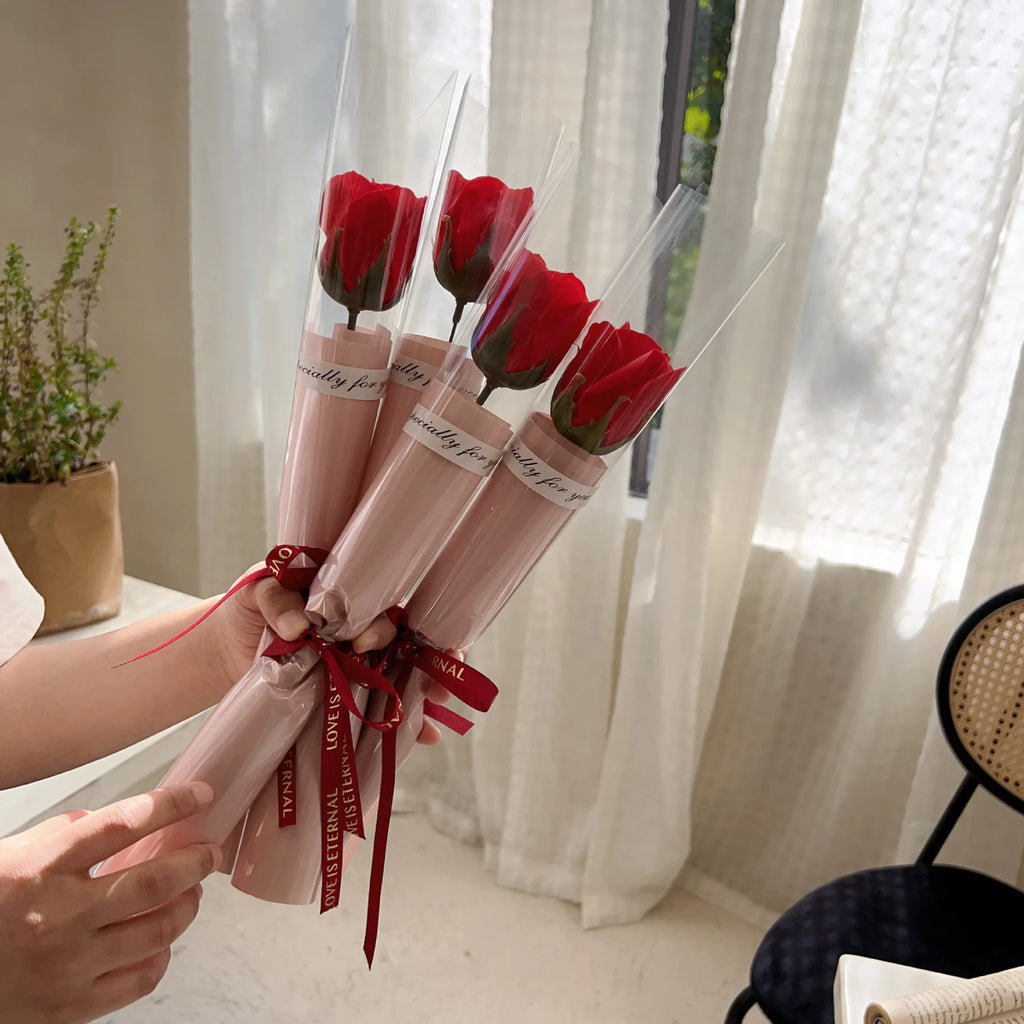 Carnation Soap Flower Valentine's Day Gift Teacher Day Mother Day Flower Gift Home Party Decor Store Celebration Event Gift Oasis Select Red 1