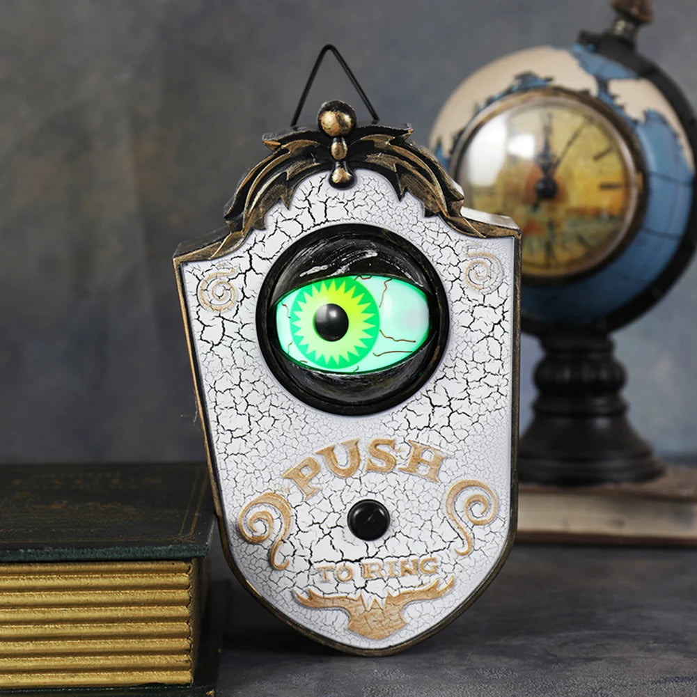 Luminous One Eyed Doorbell Haunted Decorations Creepy Eyes Doorbell Horror Props Scary Doorbell with Sound Lights for Halloween Oasis Select