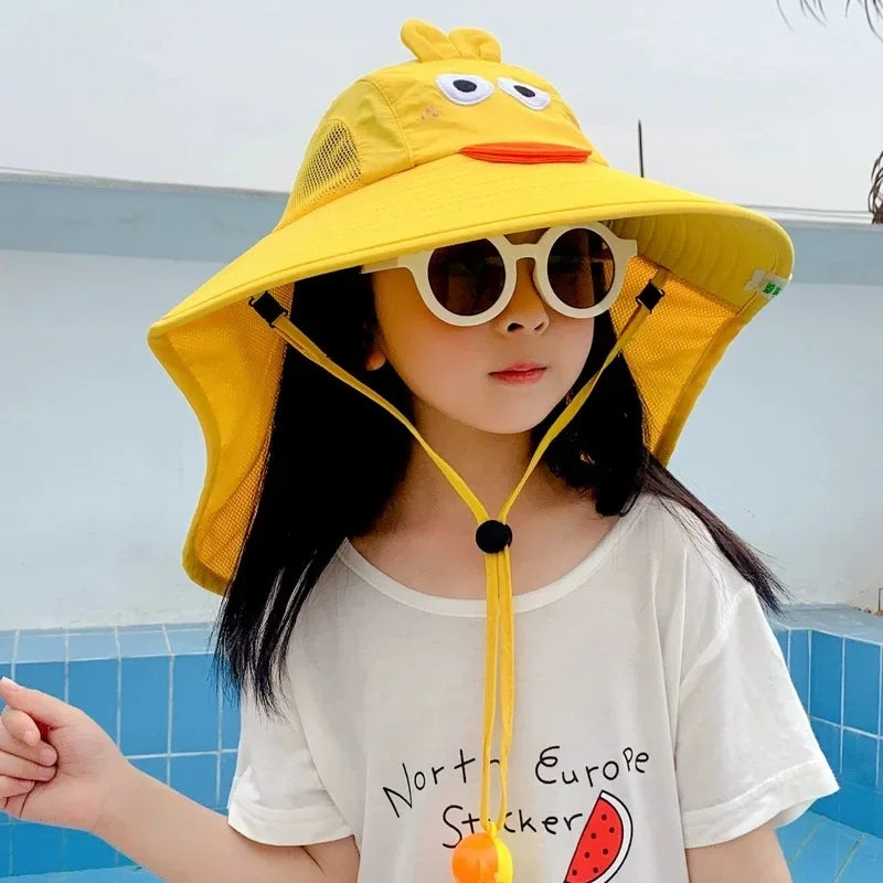 Spring Summer Kids UV Protection Sun Hat Baby Toddler Bucket Hat Wide Brim Breathable Outdoor Cap for Boys Girls Oasis Select