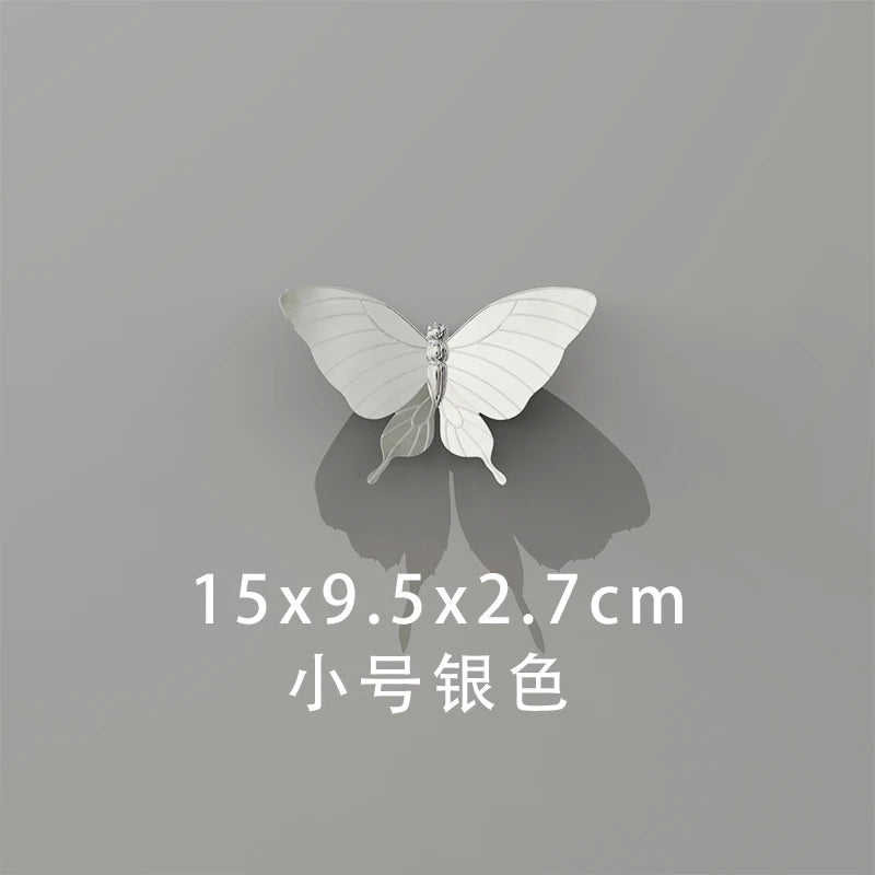 TV Background Wall Sofa Decoration Room Wall Decoration Butterfly Wall Creative Decoration Pendant Decor Aesthetic Oasis Select 15Cm silver 1pcs