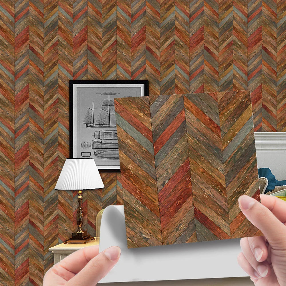 Imitation wood grain texture tiles pasted antique self-adhesive tiles pasted retro wall stickers can be removed Oasis Select