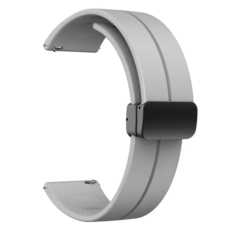 20mm Magnetic Silicone Band for Samsung Galaxy Watch 7/6/5/4 Smartwatch Band Oasis Select Grey